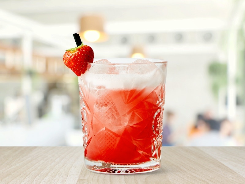 Opskrift på Gin Sour med Jordbær