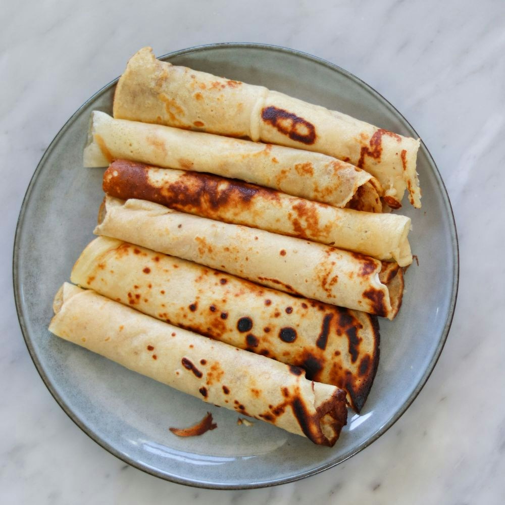 Pandekager som er rulllet sammen