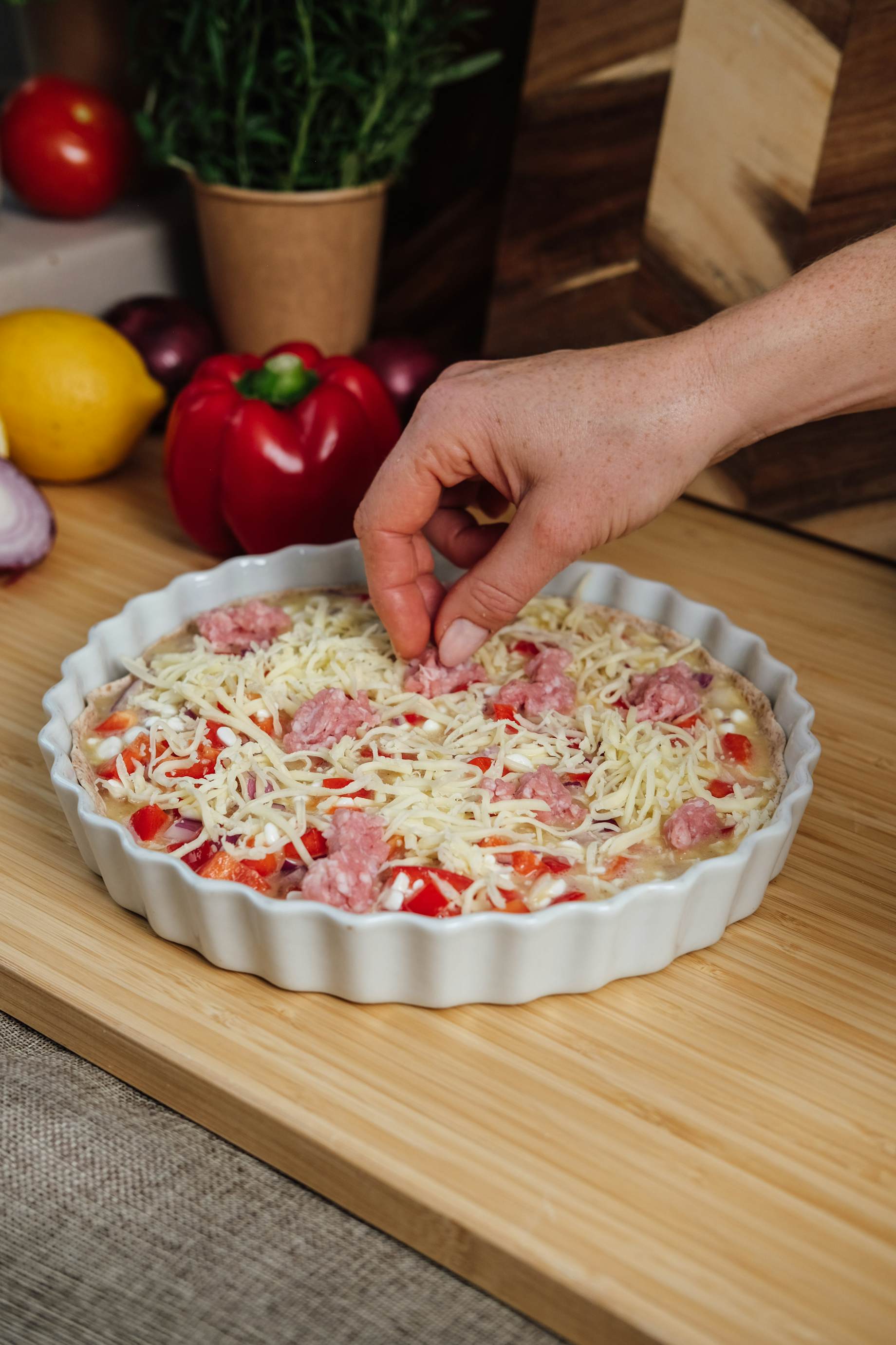 Step 9. Opskrift på tortillatærte med grisekød. BilkaToGo.